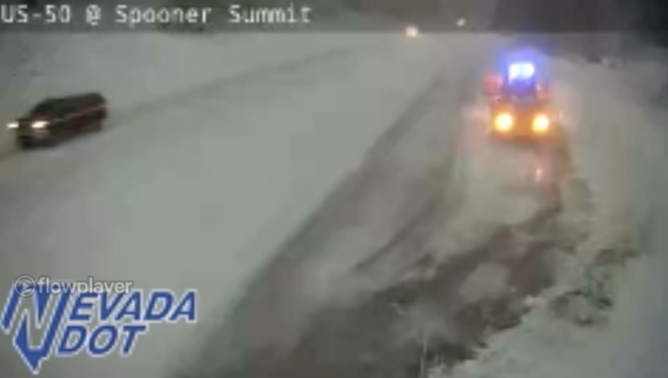 US 50 over Spooner Summit on Monday around 7 a.m.