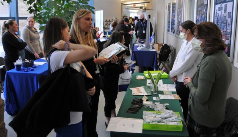 WNC second-year nursing students, from left, Shantell Copsy, Justine Sanders-Colgan and Misty Ota at WNC’s Job Fair.