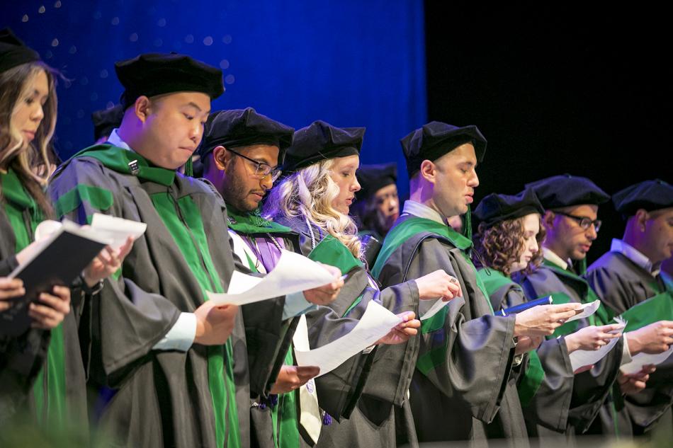 Medical students in their fourth year at the University of Nevada, Reno School of Medicine recite the Physician’s Oath.