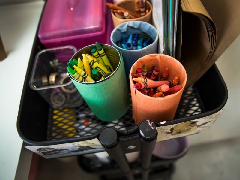 School supplies at Future Makers, an existing enrichment program for children. (Jeff Scheid/The Nevada Independent)