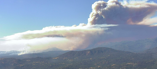 Oak Fire in Mariposa County, Calif., on July 23, via alertwildfire.org