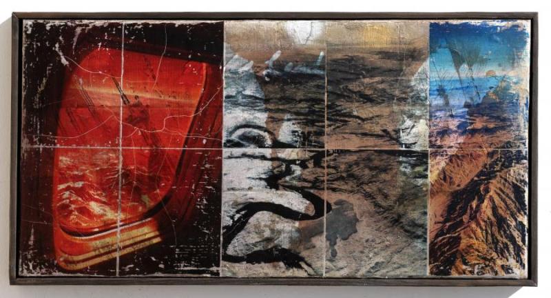 A colorful, three panel artwork depicting water usage along the Colorado River.