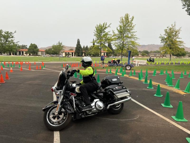 Cops from different places practice their training skills on the course.