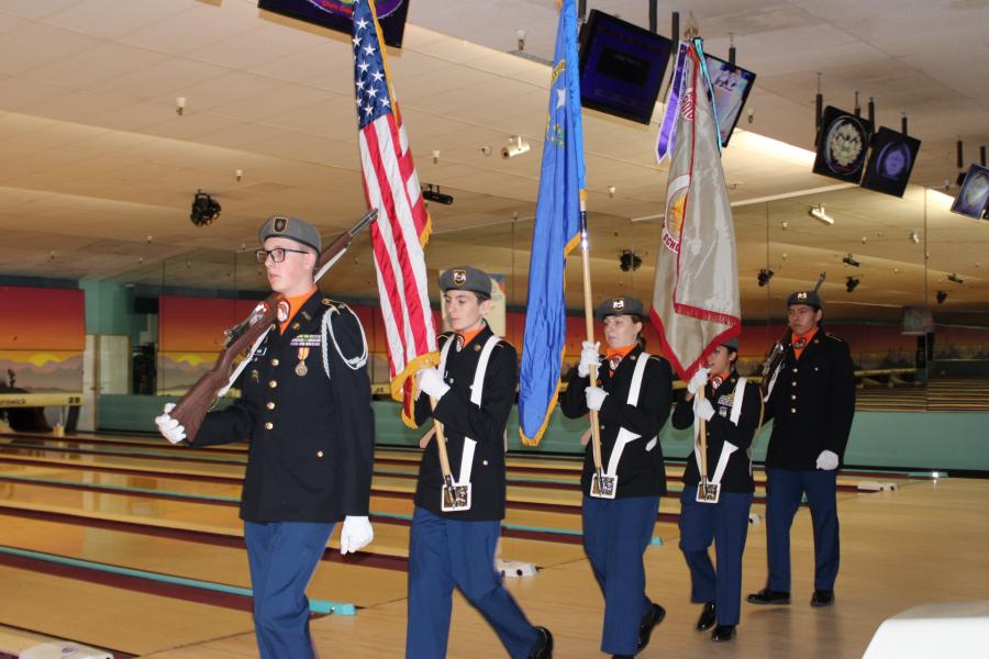 Douglas County High School Junior ROTC presents the colors.