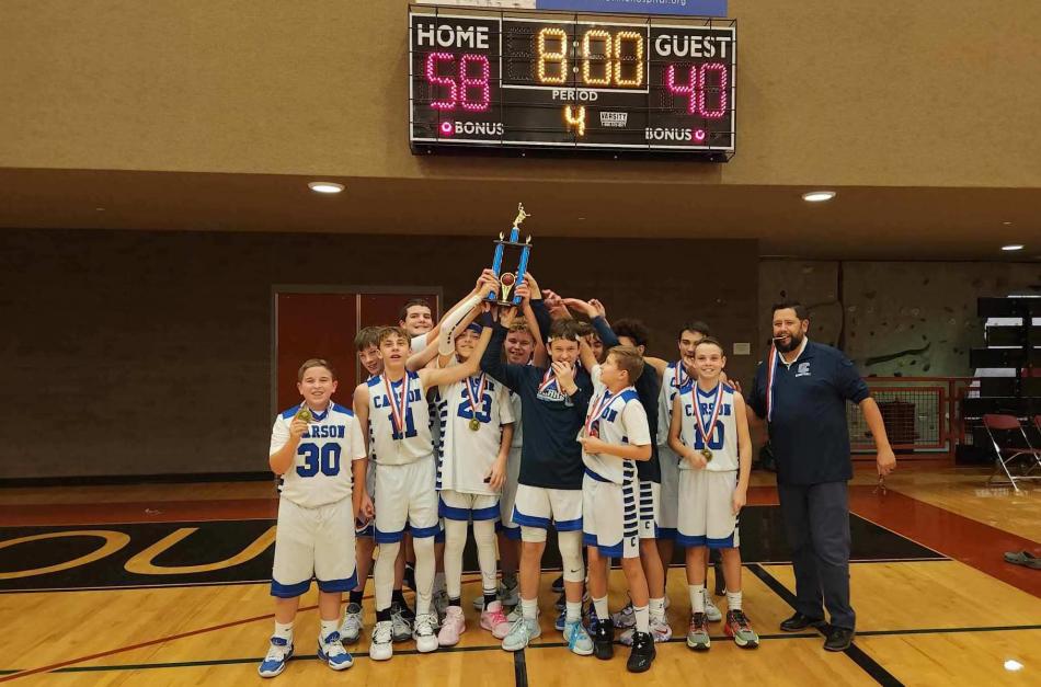 CMS 7th Grade Solons are the 2022 Tah-Neva Basketball Tournament champions