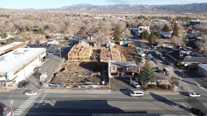 Drone photo taken Dec. 6 of the Revitalization Project site in Carson City.