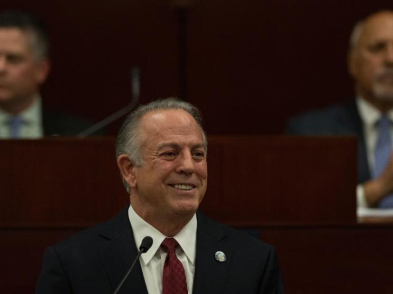 Gov. Joe Lombardo during his State of the State address Monday in Carson City. David Calvert/The Nevada Independent