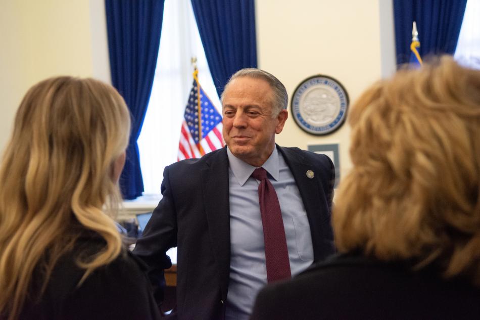 Gov. Lombardo meets with State Sens. Melanie Scheible, Marilyn Dondero Loop & Ira Hansen. David Calvert/The Nevada Independent