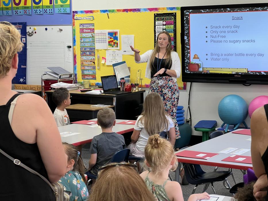 Welcome to Kindergarten event at Seeliger Elementary.