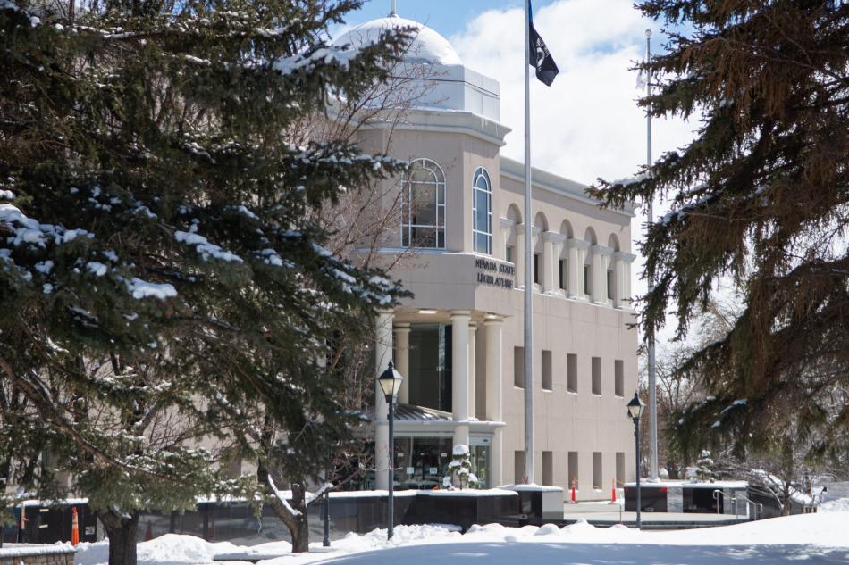 The Legislature on March 2, 2023 in Carson City following a winter storm. (David Calvert/The Nevada Independent)