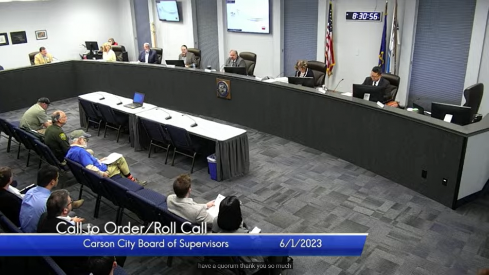 Screenshot from Carson City Board of Supervisors Livestream