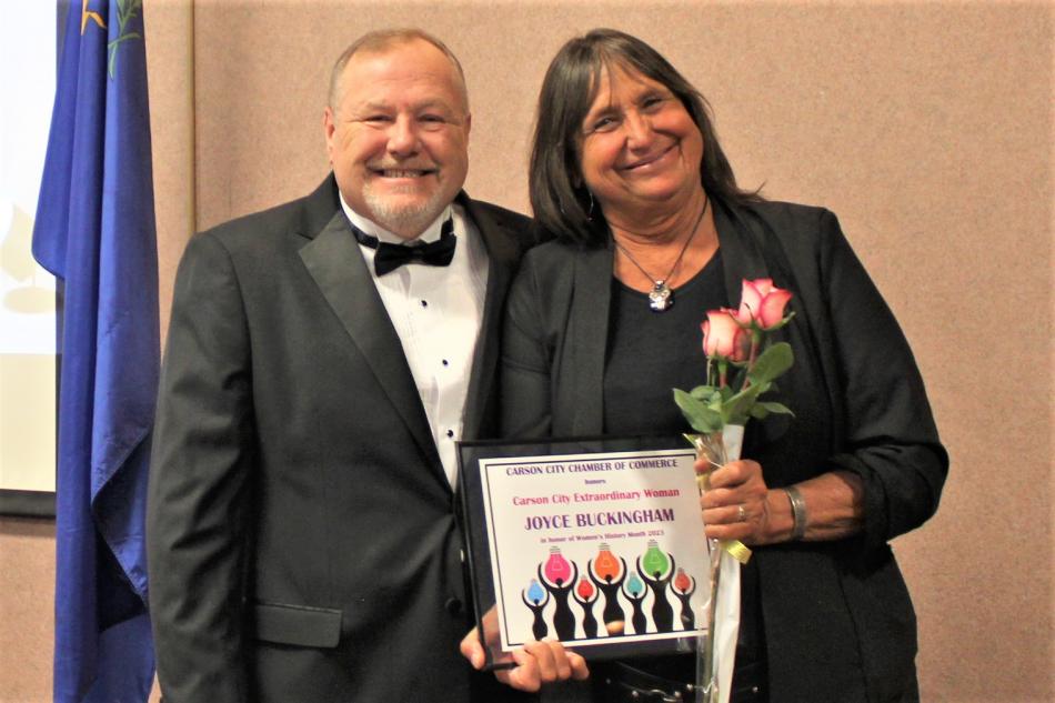 Chamber Volunteer of the Year Cliff Sorensen and Joyce Buckingham.