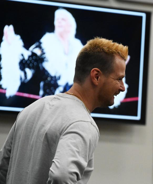 Former WWE star Zach Gowen tells his life story and emphasizes some key points to help WNC students in their lives.