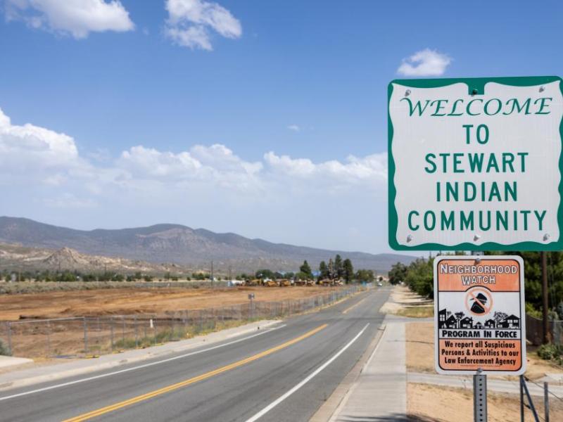 Tim Lenard/The Nevada Independent. Construction site for a new housing development at the Stewart Indian Community.