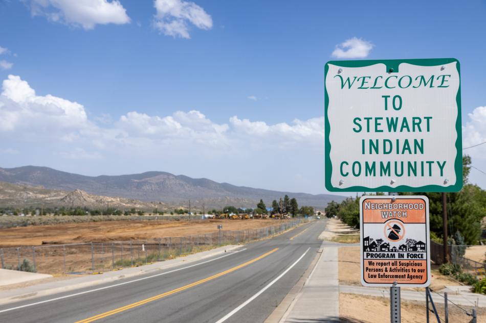 Tim Lenard/The Nevada Independent. Construction site for a new housing development at the Stewart Indian Community.