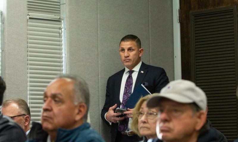 Attorney Joey Gilbert at a Nov. 22, 2022 Washoe County School District Board meeting. Nevada Independent file photo