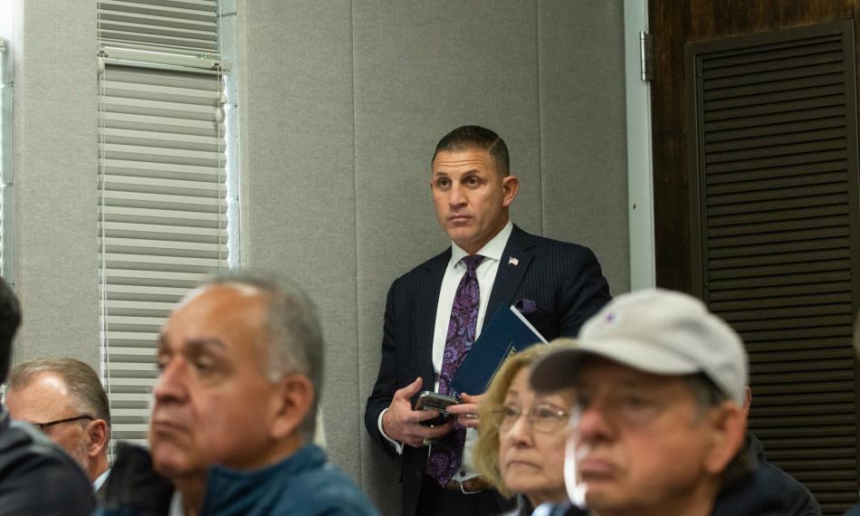 Attorney Joey Gilbert at a Nov. 22, 2022 Washoe County School District Board meeting. Nevada Independent file photo