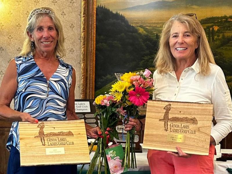2023 Genoa Lakes Ladies' GC Champion Gail Taylor & Runner-up, Peggy Lyon