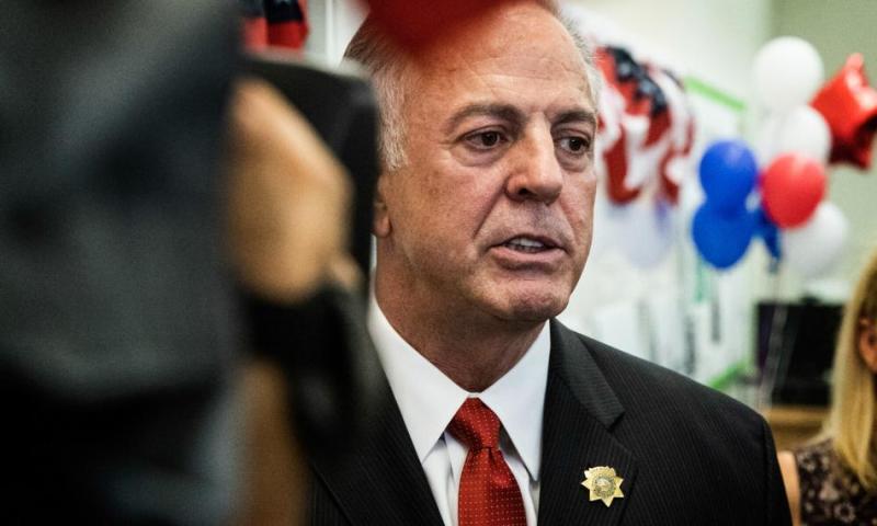 Joe Lombardo announces his candidacy to run for Nevada governor in this June 28, 2021 photo by Jeff Scheid/Nevada Independent.