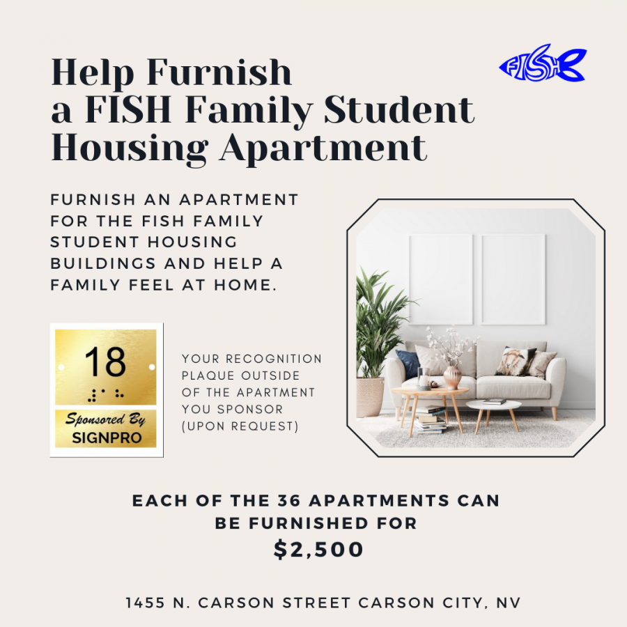 Furnish a FISH Student Housing apartment and leave your legacy!