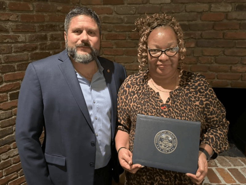 CEO Mike Marty (left) Tinker Davis, Victim's Mother (right)