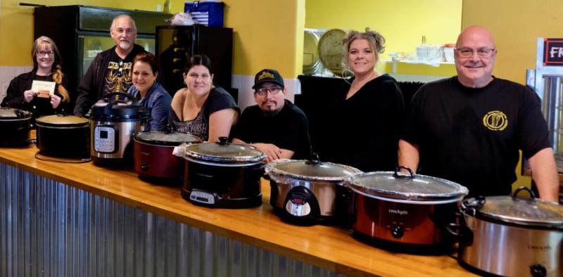 Moose Lodge Chili Cook-off contestants with Sam Santillo (far right) voted the winner