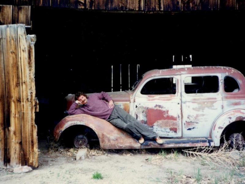 McAvoy as seen in this old barn, on this old car in this old photo circa 1993.