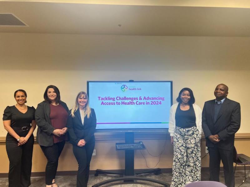L to R: Carrie Roper, Katie Charleson, Dr. Malinda Southard, Ireti Fawehinmi, Dr. Fermin Leguen.