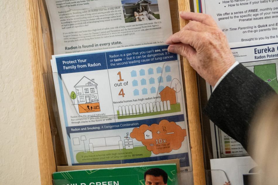 Handouts on radon test produced by UNR's radon program. (David Calvert/The Nevada Independent)