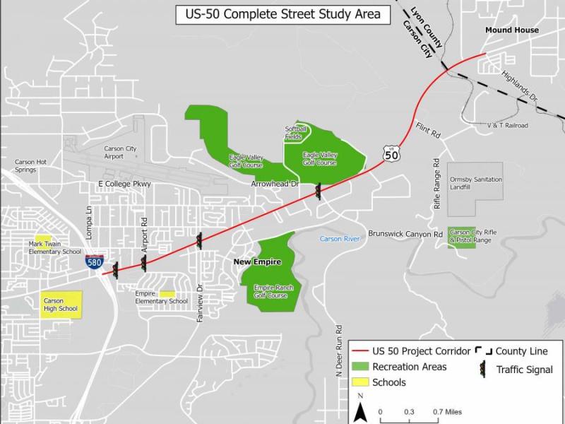 US 50 East Carson Complete Streets Corridor Boundaries