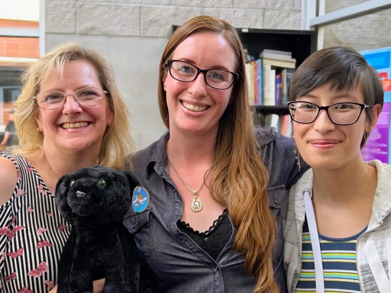 From left, Pioneer Academy teacher Laura Gardner, Stephanie Case and student Brooklynn Case. (Brooklynn Case/Courtesy)