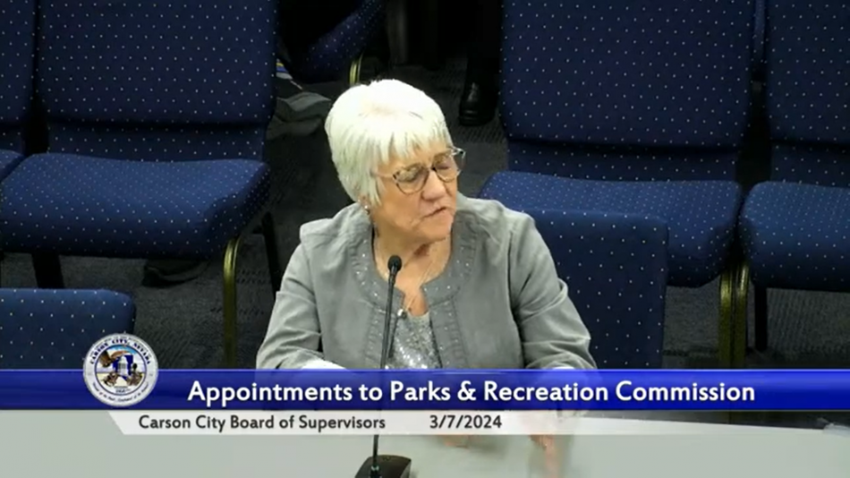 Screenshot of Diane Baker-Roberts from supervisors' meeting livestream.
