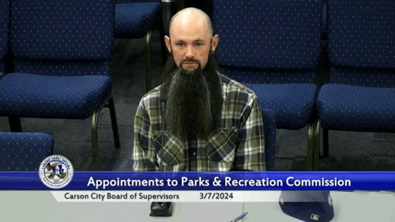 Screenshot of Jacob McDermott from supervisors' meeting livestream.