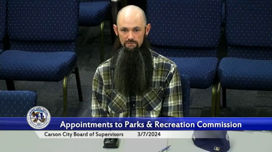 Screenshot of Jacob McDermott from supervisors' meeting livestream.