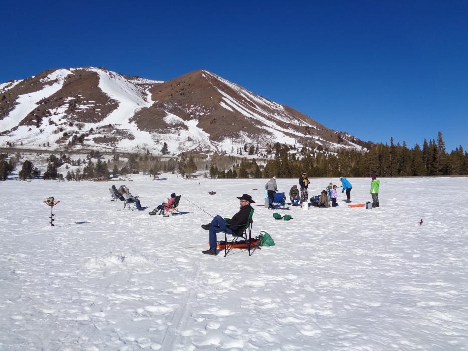File photo of ice fishing at Red Lake in 2023.