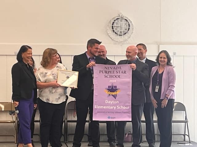 Dayton Elementary was presented with Purple Star designation  Wednesday.