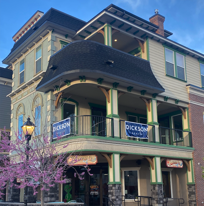 Dickson Realty’s Carson City office is 308 N. Curry Street, Suite 202 above Squeeze In restaurant.