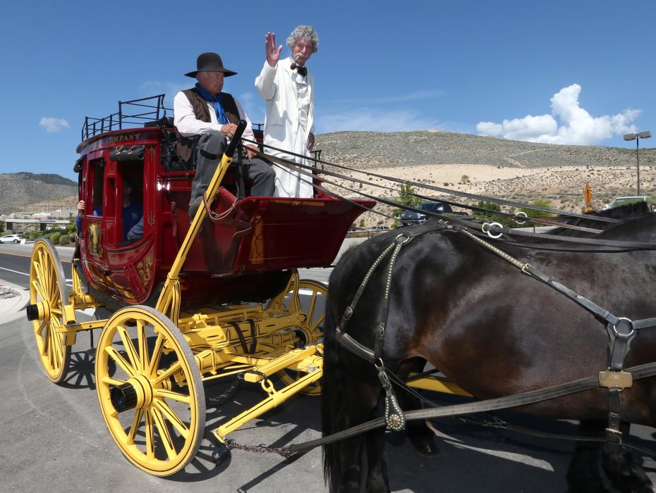 McAvoy on a stagecoach in Carson City.