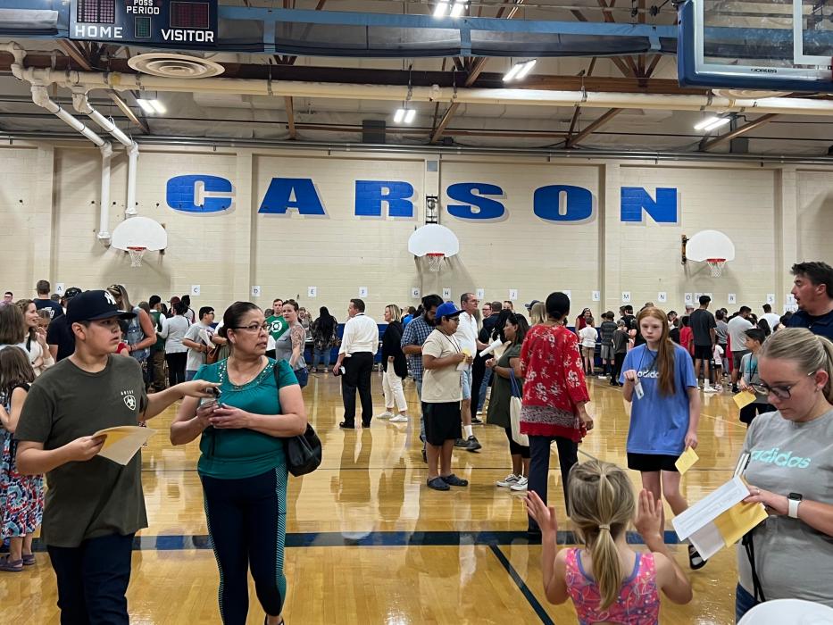 Back to school Monday at Carson Middle School.