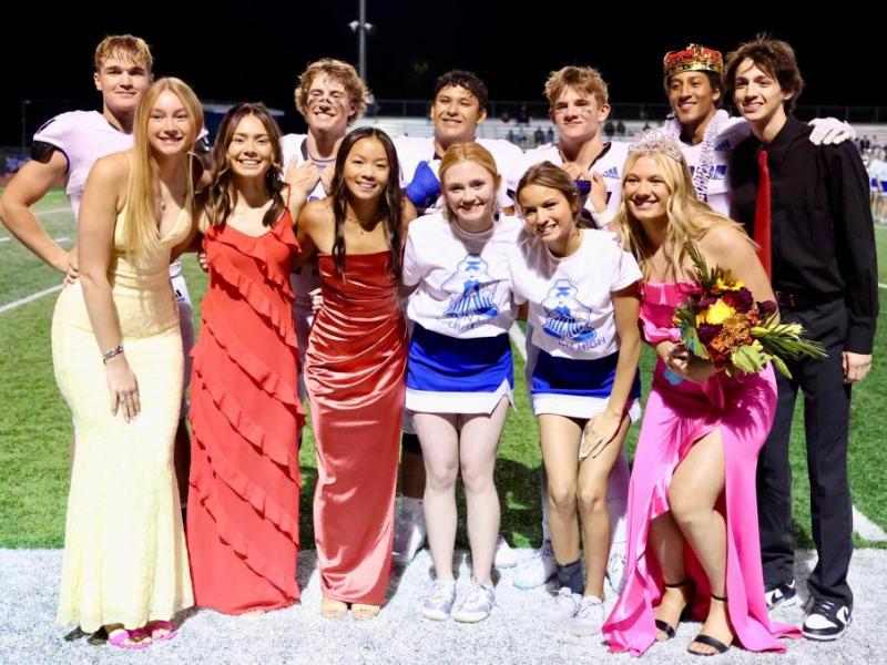 CHS Homecoming Royality 2024. In the second photo, Alex Nerska and Kekoa Mitchell. Photos by Jeff Mulvihill