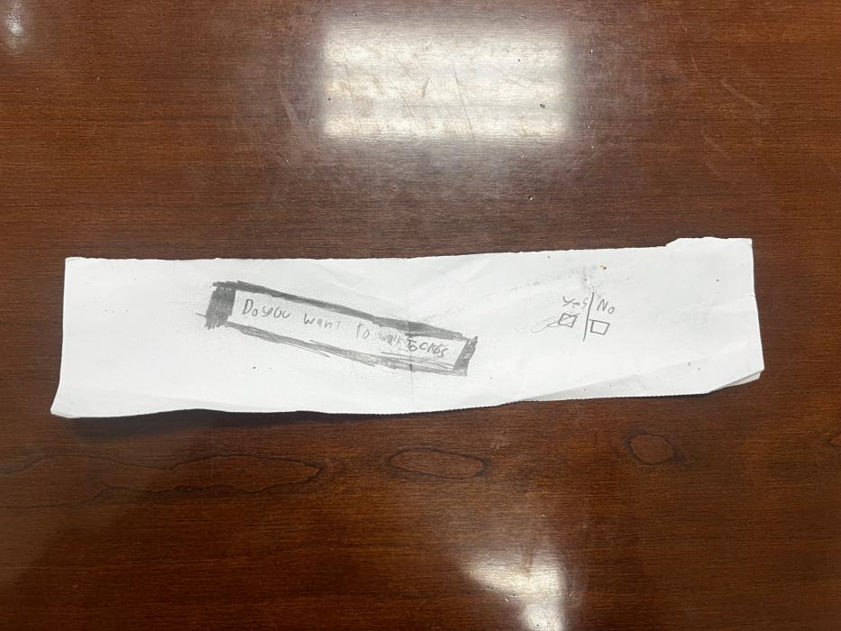 For the first time in years, a note was confiscated during class