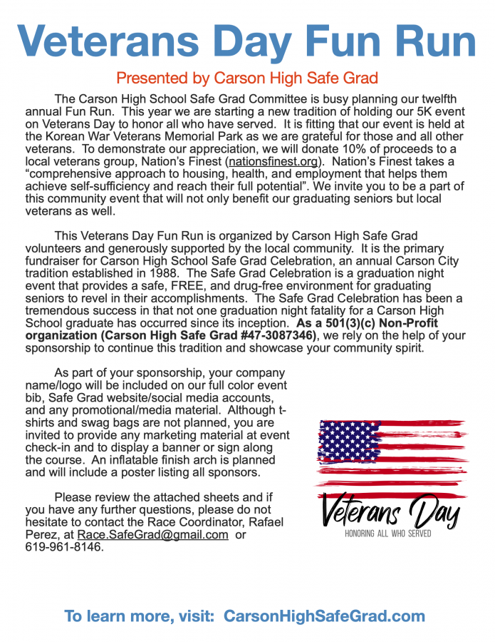 Veterans Day Fun Run Sponsorship