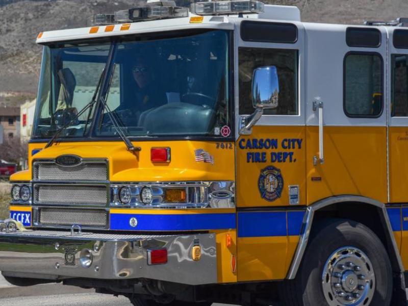Carson City firefighters respond after mylar balloons drift into power lines on Hot Springs Road