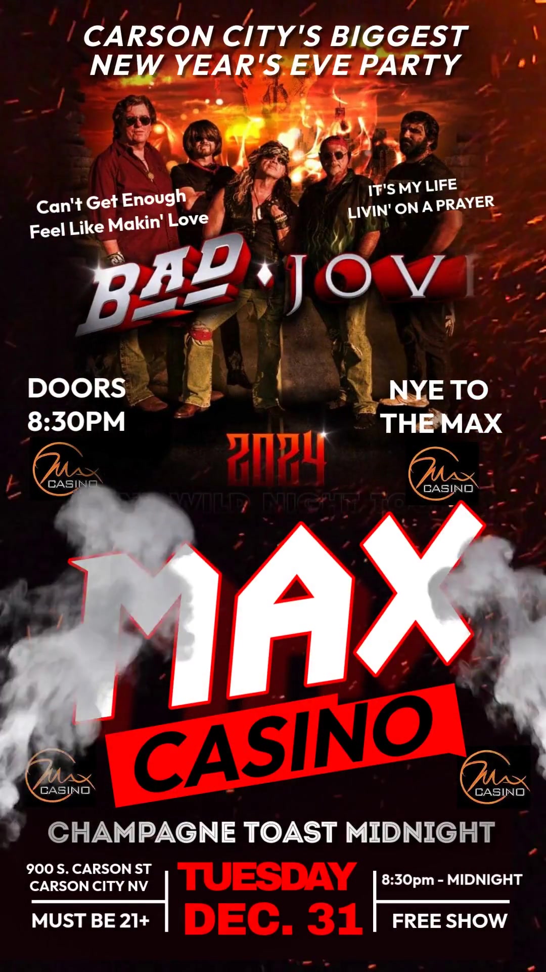 Bad Jovi Tribute Band to Headline Max Casino’s Free New Years Eve Bash ...
