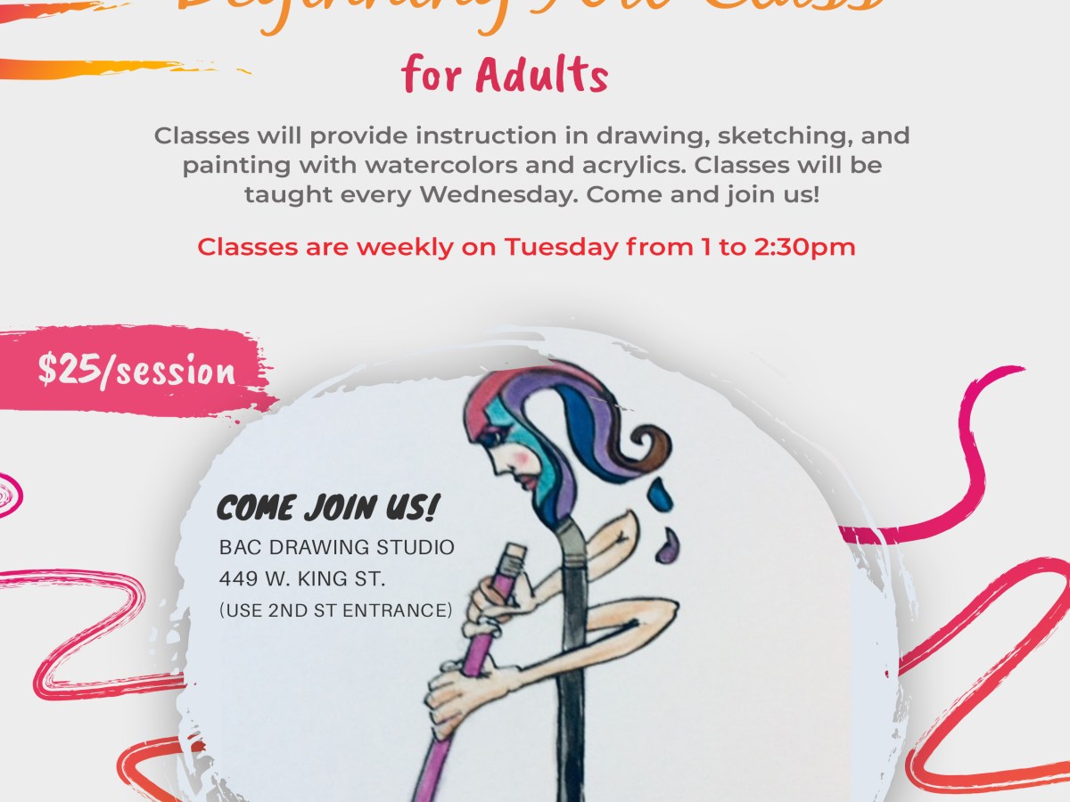 Maggie M’s Beginning Art Classes for Adults – Tuesdays