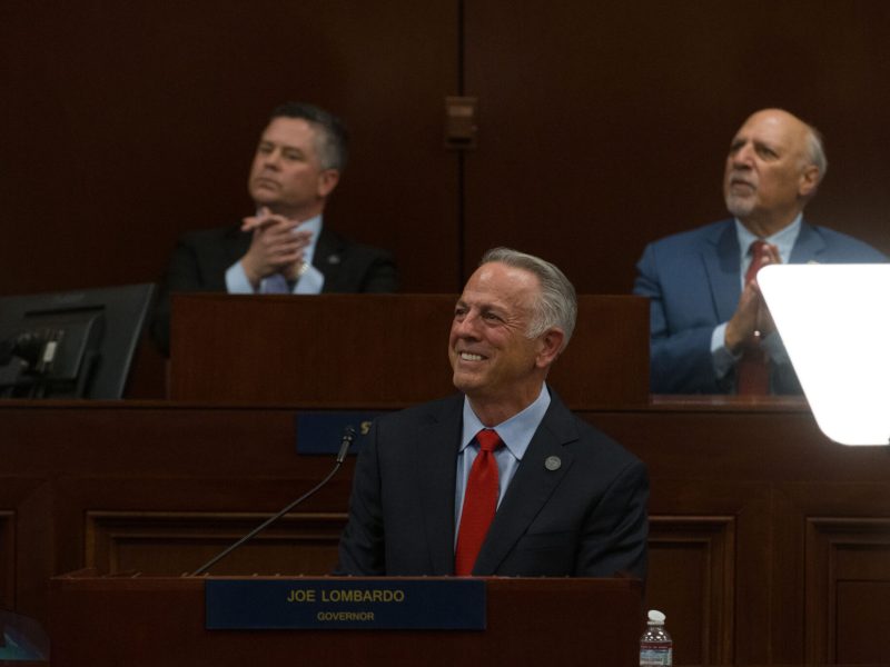 Gov. Joe Lombardo gives his State of the State address at the Capitol in Carson City on Jan. 15, 2025.