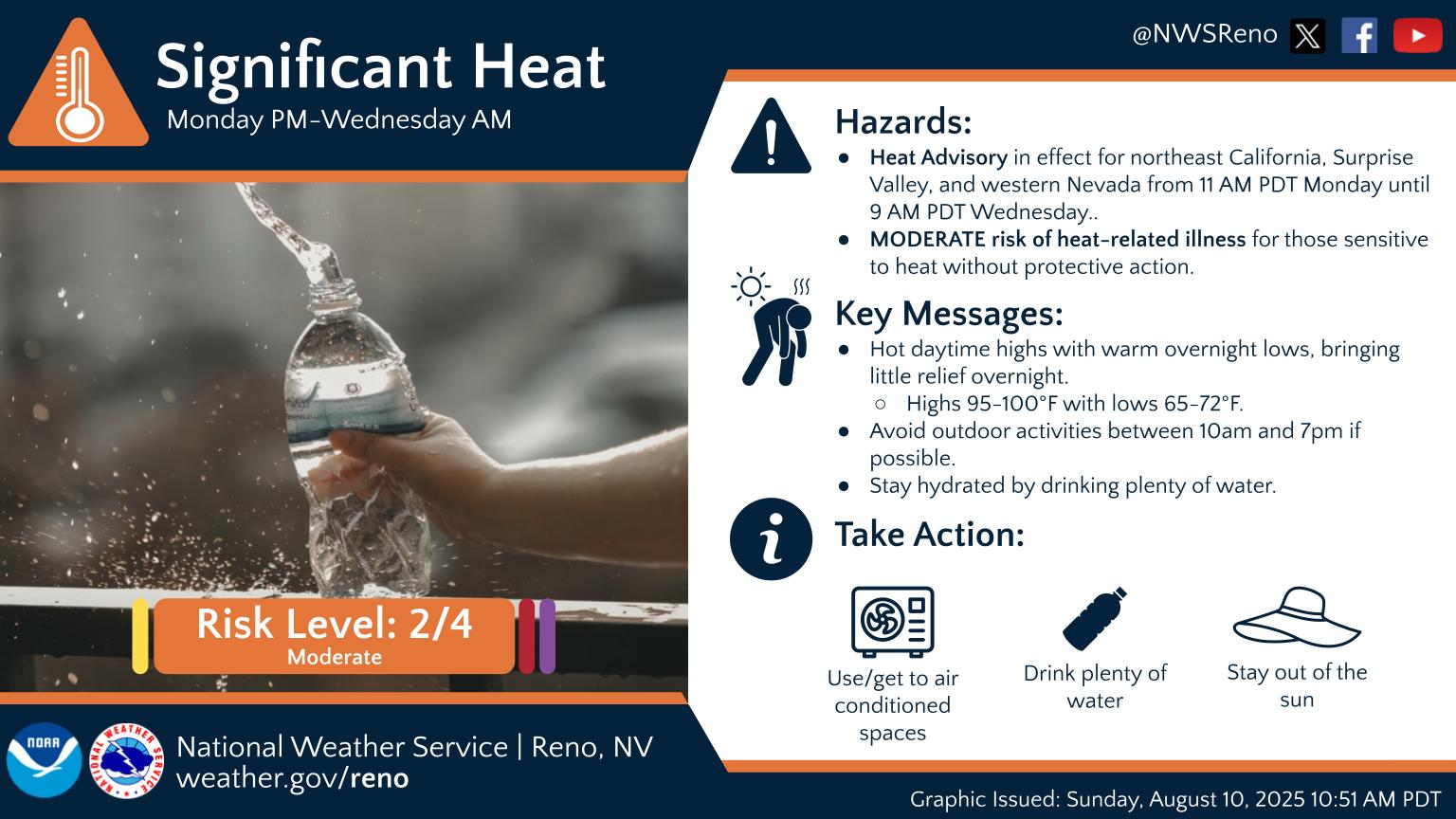 Carson City area weather: Temperatures from 95 to low 100s prompt Heat
