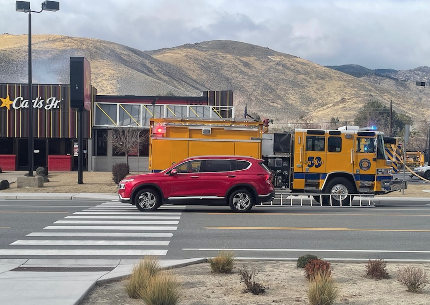 Carson City firefighters respond to structure fire at  Carl’s Jr.