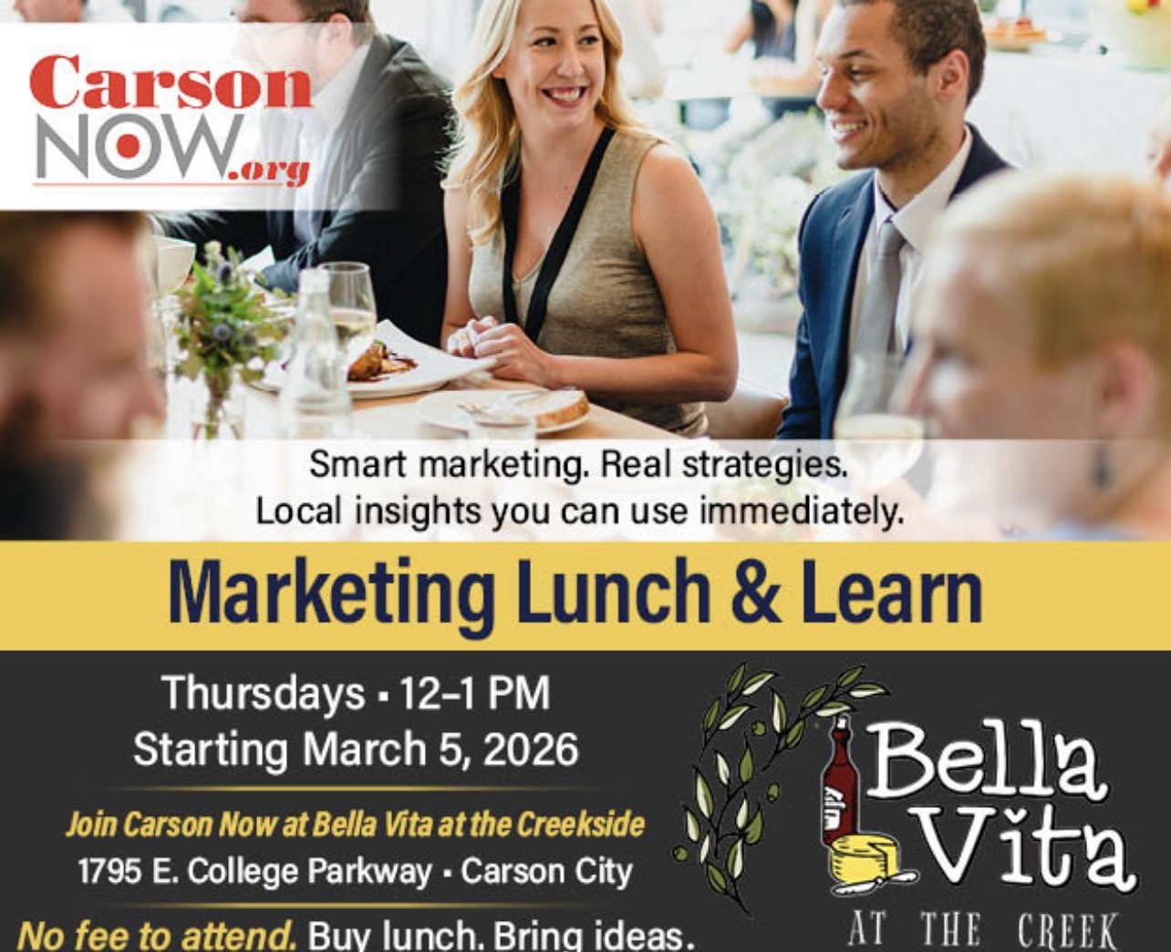 Marketing Lunch & Learn Hosted by Carson Now – Every Thursday