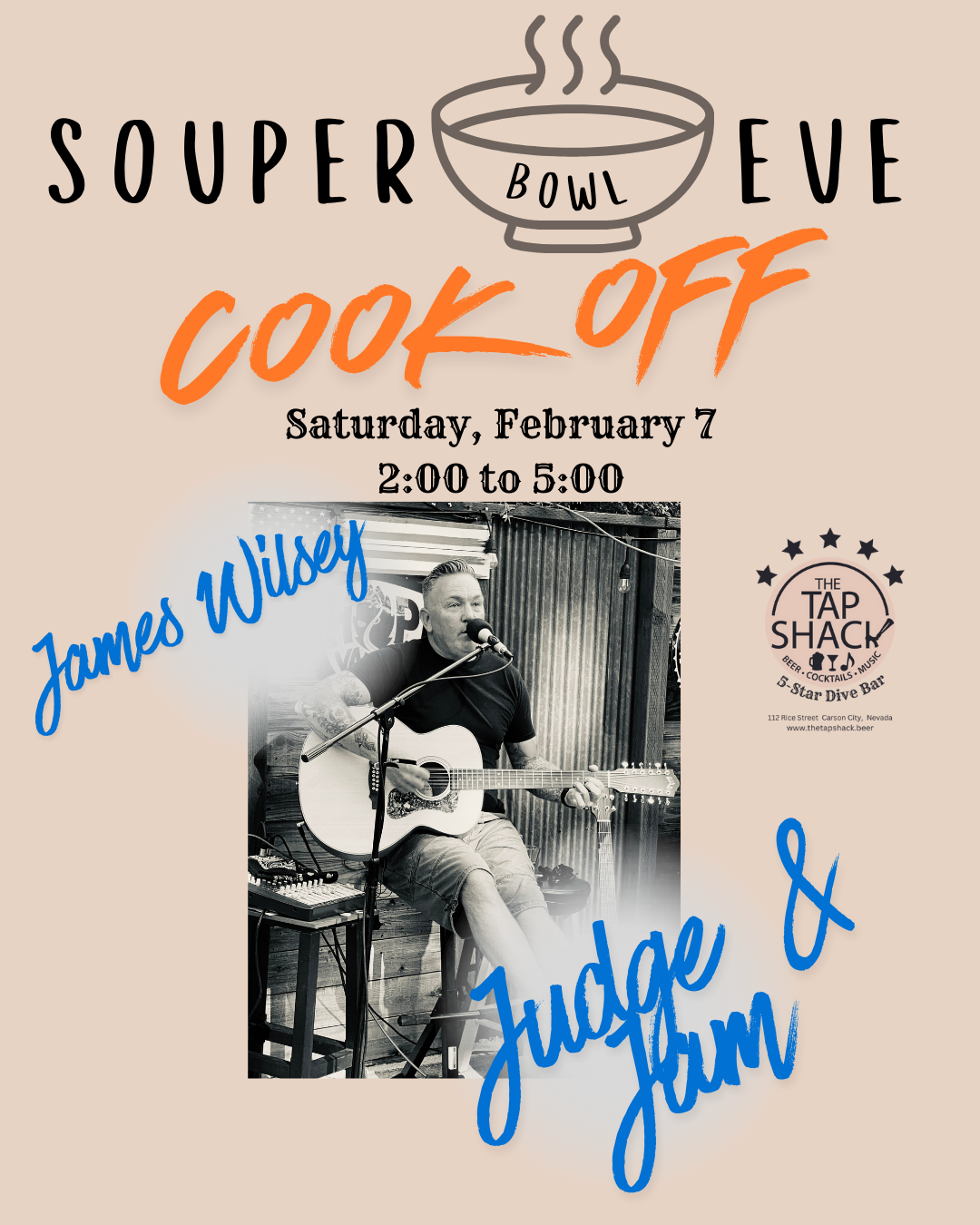 Souper Bowl Eve Cook-Off & Live Music at The Tap Shack